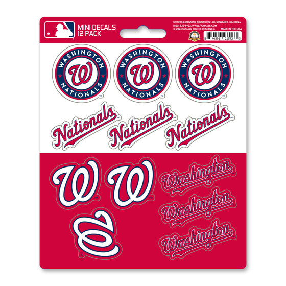 Washington Nationals 12 Count Mini Decal Sticker Pack