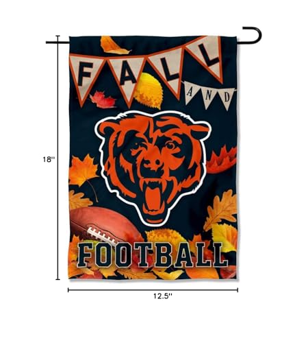 WinCraft Bears Fall Leaves Decorative Football Garden Flag Double Sided Banner