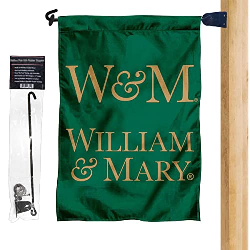 William & Mary Tribe Garden Flag and Mailbox Post Pole Mount Holder Set