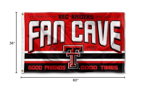 Texas Tech Red Raiders Fan Man Cave Banner Flag