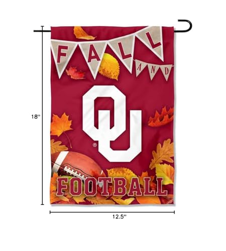 College Flags & Banners Co. Oklahoma Sooners Fall Leaves Football Season Garden Yard Flag