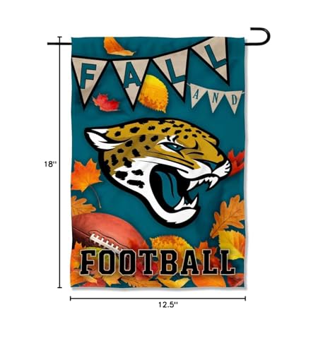 WinCraft Jacksonville Jaguars Fall Leaves Decorative Football Garden Flag Double Sided Banner