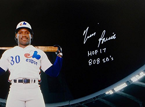 Tim Raines Autographed Expos 16x20 On Field w/Inscriptions Photo- JSA W Auth