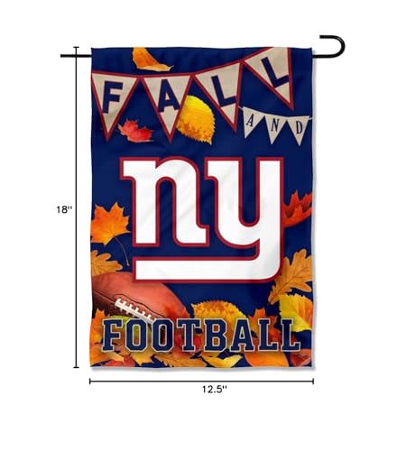 WinCraft New York Giants Fall Leaves Decorative Football Garden Flag Double Sided Banner