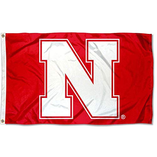 College Flags & Banners Co. Nebraska Cornhuskers N Logo and USA Flag 3x5 Set