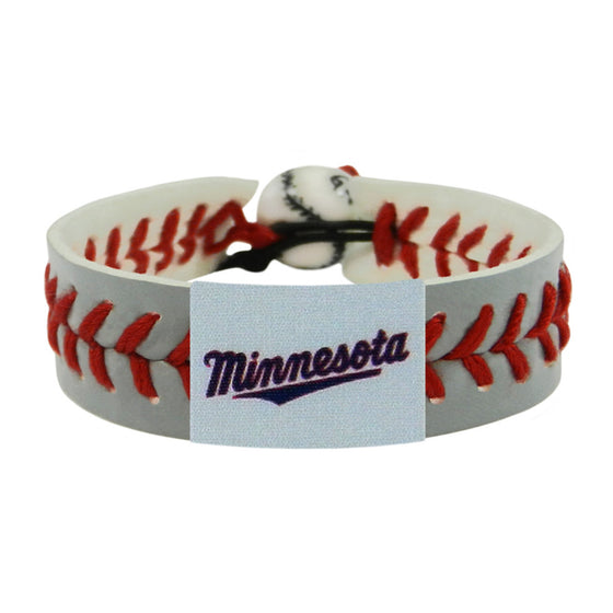 Minnesota Twins Bracelet Team Color Baseball Minnesota Script Logo Gray CO