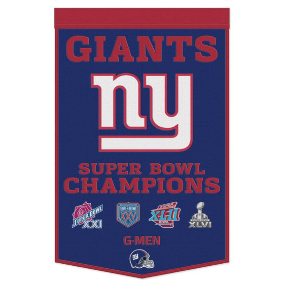 NEW YORK GIANTS WOOL BANNER 24" X 38" - 757 Sports Collectibles