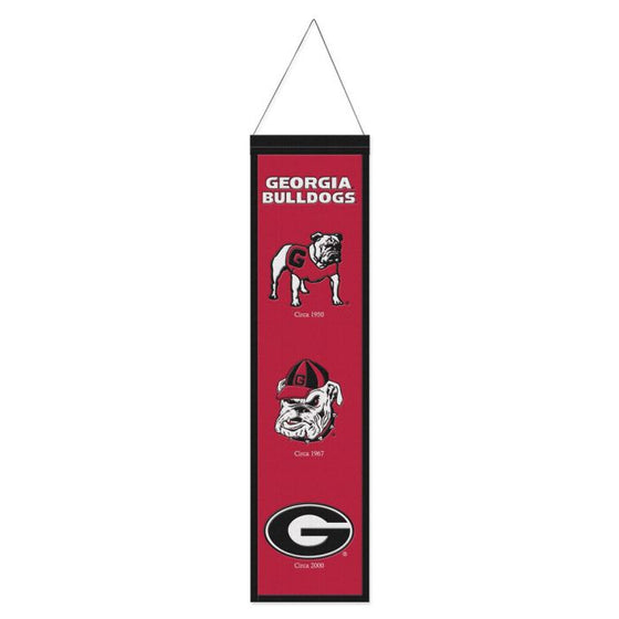 GEORGIA BULLDOGS WOOL BANNER 8" X 32" - 757 Sports Collectibles