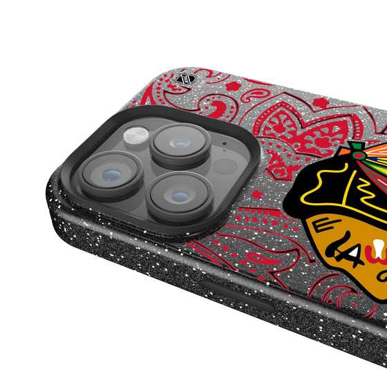 Chicago Blackhawks Paisley Bling Phone Case-3