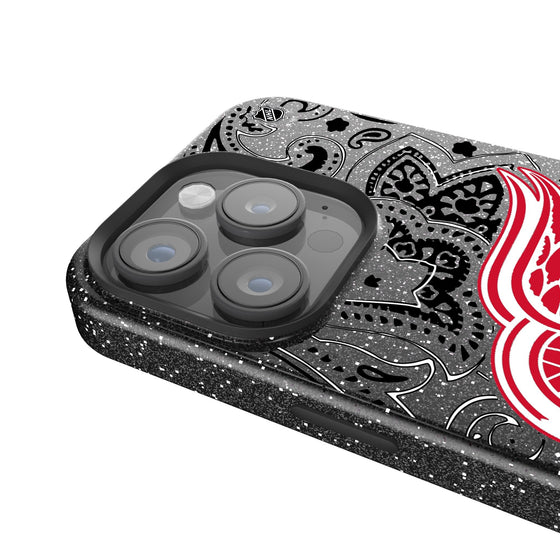 Detroit Red Wings Paisley Bling Phone Case-3