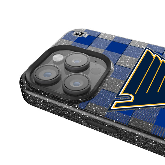 St. Louis Blues Plaid Bling Phone Case-3