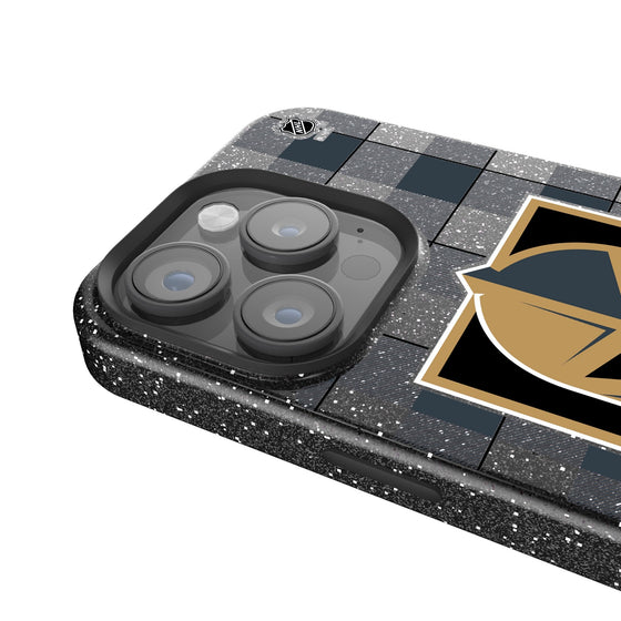 Vegas Golden Knights Plaid Bling Phone Case-3