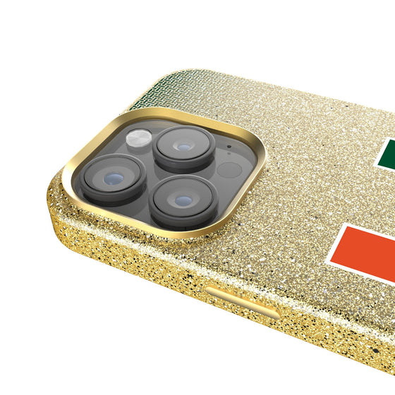 University of Miami Hurricanes Linen Bling Phone Case for Apple iPhone-3