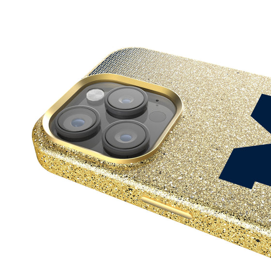 University of Michigan Wolverines Linen Bling Phone Case for Apple iPhone-3