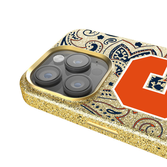 Syracuse Orange Paisley Bling Phone Case-2