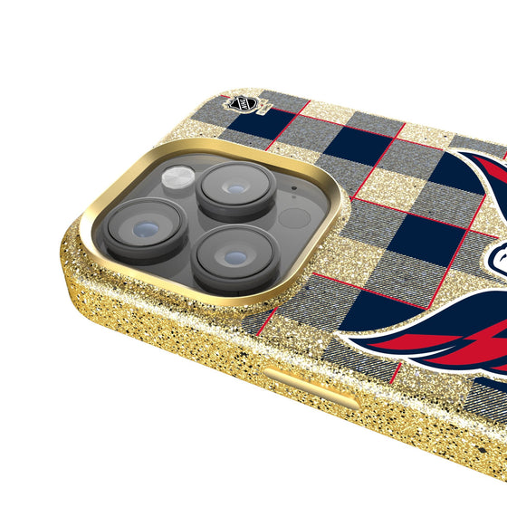 Washington Capitals Plaid Bling Phone Case-3