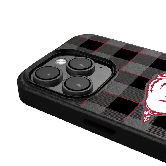 Arkansas Razorbacks Plaid Magnetic Phone Case-4