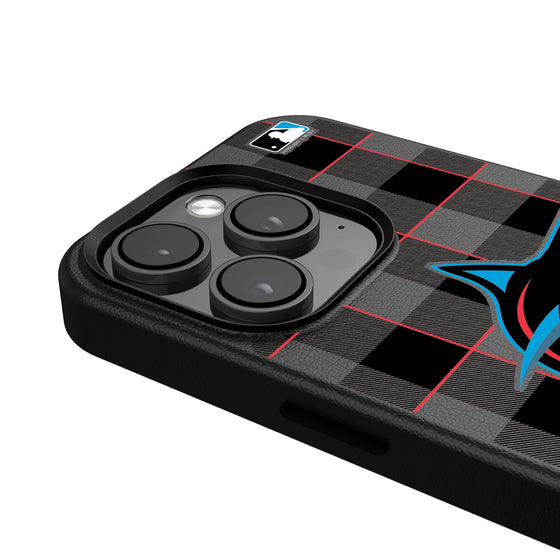 Miami Marlins Plaid Magnetic Phone Case-4