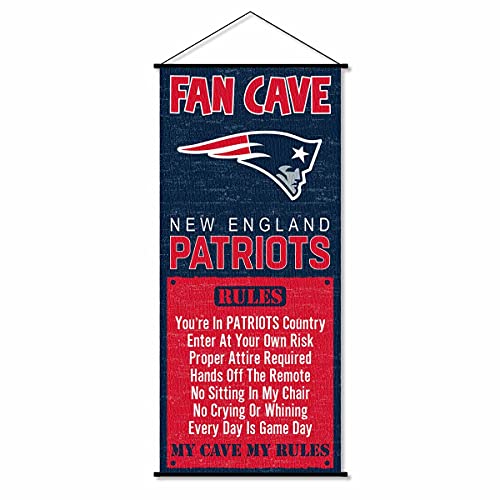 WinCraft New England Patriots Man Cave Fan Banner Wall Door Scroll