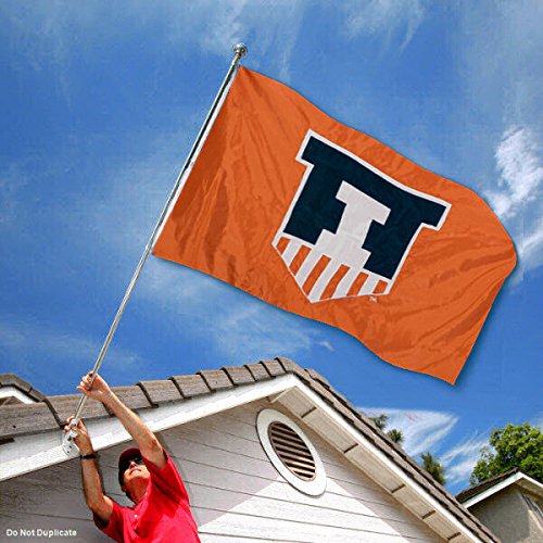 College Flags & Banners Co. Illinois Fighting Illini Embroidered and Stitched Nylon Flag