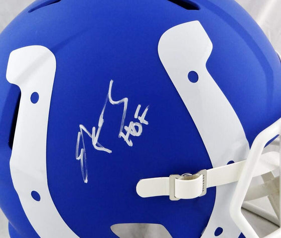 Edgerrin James Autographed Full Size Colts AMP Speed Helmet w/HOF - JSA W Auth White