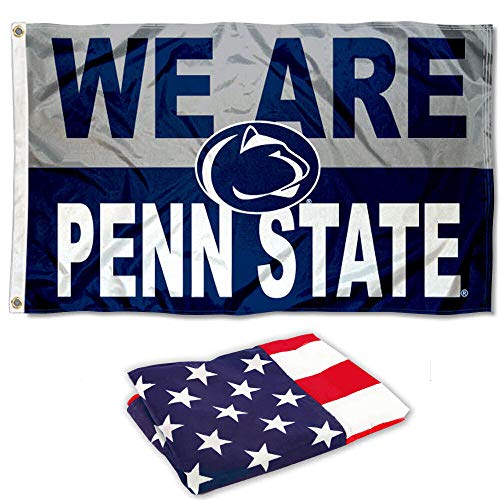 College Flags & Banners Co. Penn State Nittany Lions We Are and USA Flag 3x5 Set