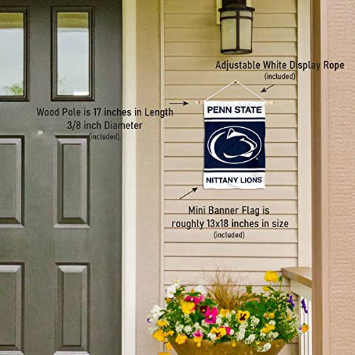 College Flags & Banners Co. Penn State Nittany Lions Window Wall Banner Hanging Flag with Suction Cup