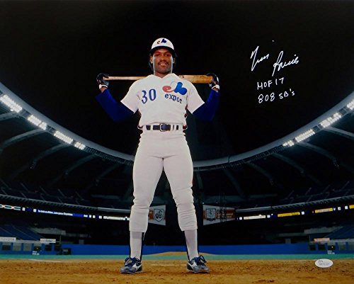 Tim Raines Autographed Expos 16x20 On Field w/Inscriptions Photo- JSA W Auth