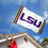 College Flags & Banners Co. LSU Tigers Jersey Stripes Flag and USA 3x5 Flag Set