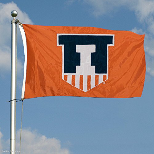 College Flags & Banners Co. Illinois Fighting Illini Embroidered and Stitched Nylon Flag