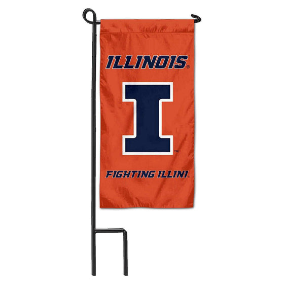 College Flags & Banners Co. Illinois Fighting Illini Mini Garden and Flower Pot Flag Topper