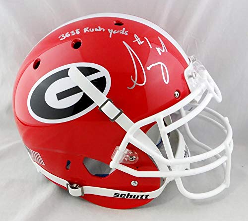 Sony Michel Autographed Georgia Bulldogs Authentic Helmet w/Rush Yds JSA-W Auth