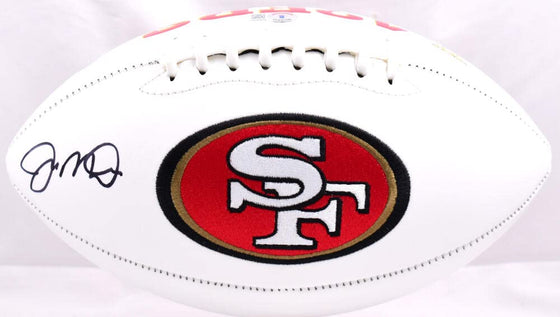 Joe Montana Autographed 49ers Logo Football - Beckett Hologram Black