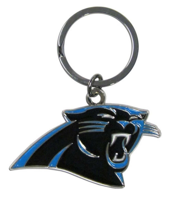 Carolina Panthers Chrome Logo Cut Keychain