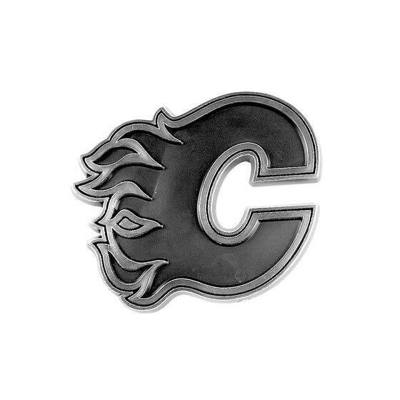 Calgary Flames Molded Chrome Plastic Emblem