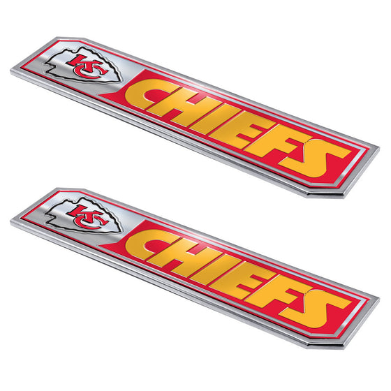 Kansas City Chiefs 2 Piece Heavy Duty Aluminum Embossed Truck Emblem Set