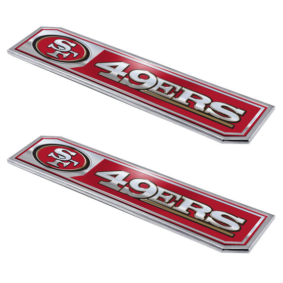 San Francisco 49ers 2 Piece Heavy Duty Aluminum Embossed Truck Emblem Set