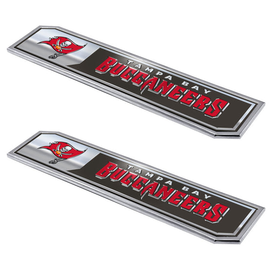 Tampa Bay Buccaneers 2 Piece Heavy Duty Aluminum Embossed Truck Emblem Set