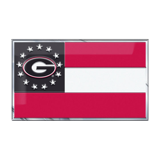 Georgia Bulldogs State Flag Aluminum Embossed Emblem