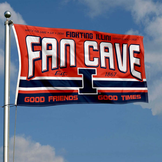 Illinois Fighting Illini Fan Man Cave Banner Flag