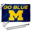 College Flags & Banners Co. Michigan Wolverines Go Blue 3x5 Flag and Pole Bracket Mount Bundle