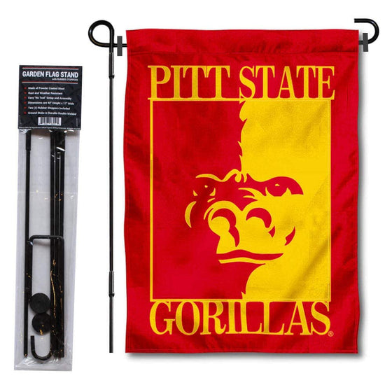 College Flags & Banners Co. Pittsburg State University Garden Flag and Stand Pole Holder Set