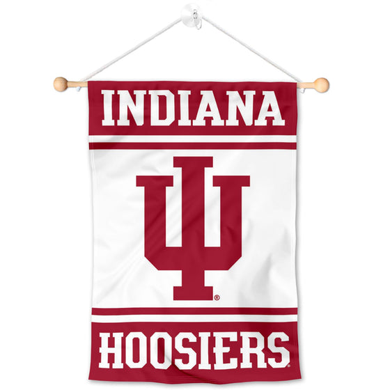 College Flags & Banners Co. Indiana Hoosiers Window Wall Banner Hanging Flag with Suction Cup