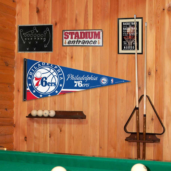 Philadelphia 76ers Pennant Flag and Wall Tack Pads Mounts