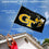 College Flags & Banners Co. Georgia Tech Yellow Jackets Black Flag with Pole and Bracket Complete Set