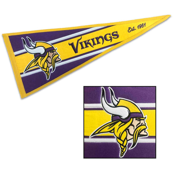 WinCraft Minnesota Vikings Embroidered and Sewn Pennant