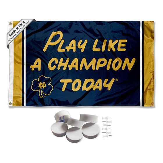 College Flags & Banners Co. Irish Play Like a Champion Banner and Tapestry Wall Tack Pads