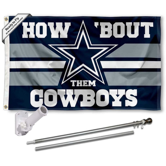 WinCraft Dallas Cowboys How Bout Them Flag Pole and Bracket Mount Kit