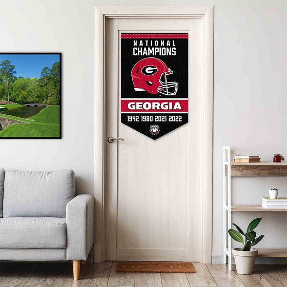 Georgia Bulldogs 4 Time Football National Champions Banner