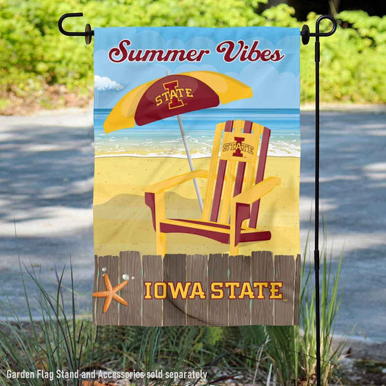 College Flags & Banners Co. Iowa State Cyclones Summer Season Vibes Double Sided Garden Yard Flag